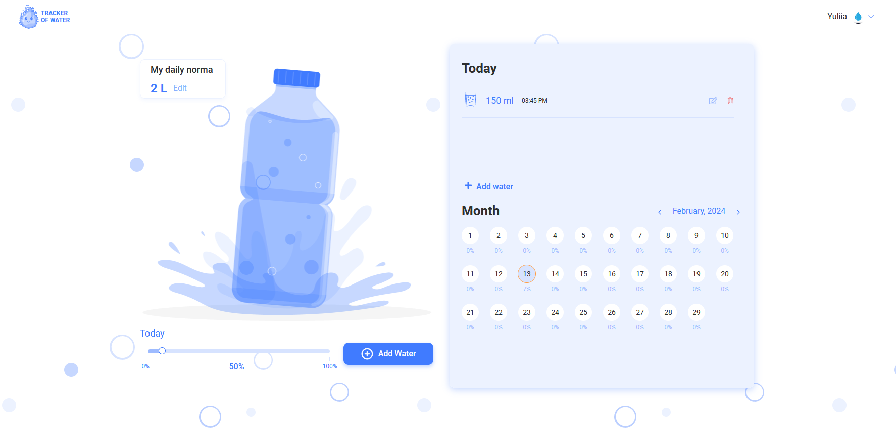 Tracker of Water
